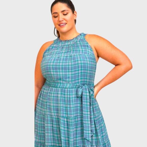  Torrid Plus Size Maxi Lindsay Plaid Hi-Lo Tiered Dress 3X 👗 - Picture 3 of 15
